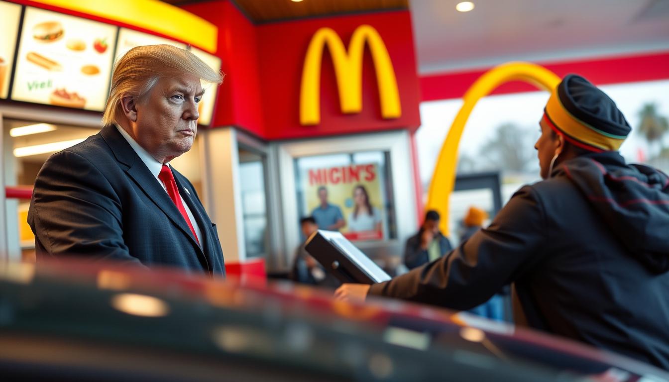 Trump serving at mcdonalds making kamala voters salty